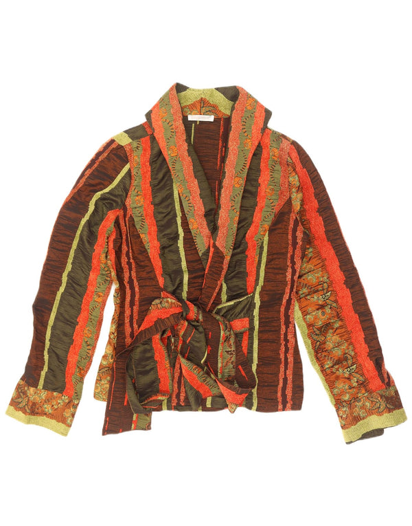 Naracamicie Womens Wrap Shirt Blouse UK 10 Small Multicoloured Striped