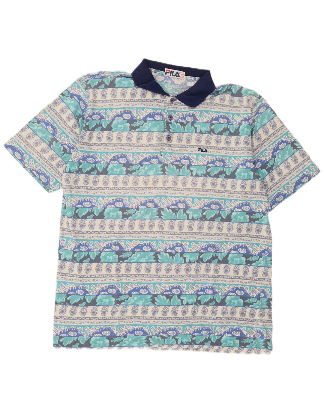Fila Mens Polo Shirt IT 56 XL Multicoloured Floral