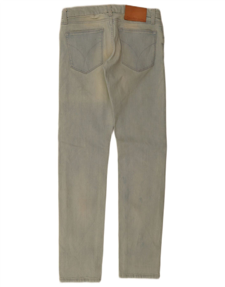 Calvin Klein Womens Slim Jeans W25 L32 Blue Cotton