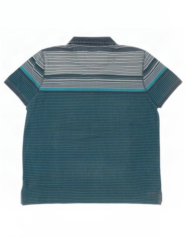 Fat Face Mens Polo Shirt 2XL Navy Blue Striped Cotton