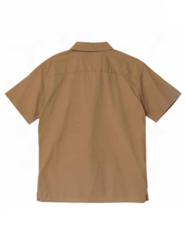 Jack & Jones Mens Short Sleeve Loose Fit Shirt XS Beige Cotton