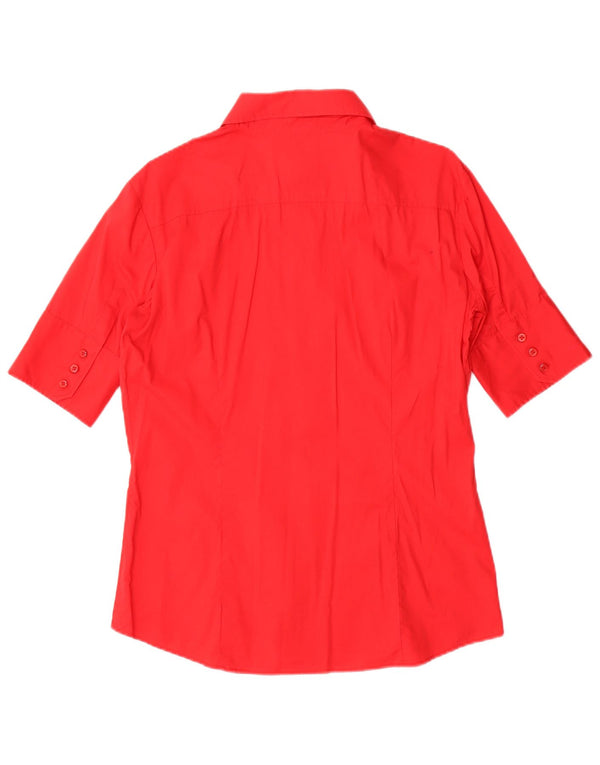 Benetton Womens Short Sleeve Shirt UK 16 Large Red