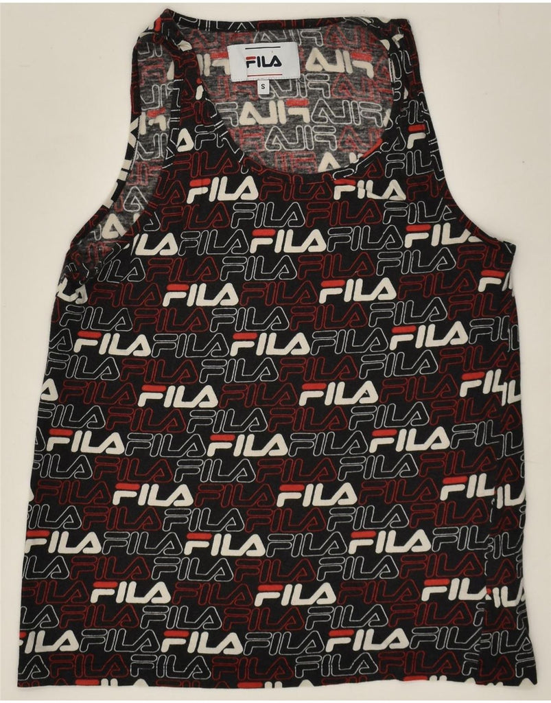 FILA Womens Graphic Vest Top UK 10 Small Multicoloured Cotton | Vintage Fila | Thrift | Second-Hand Fila | Used Clothing | Messina Hembry 