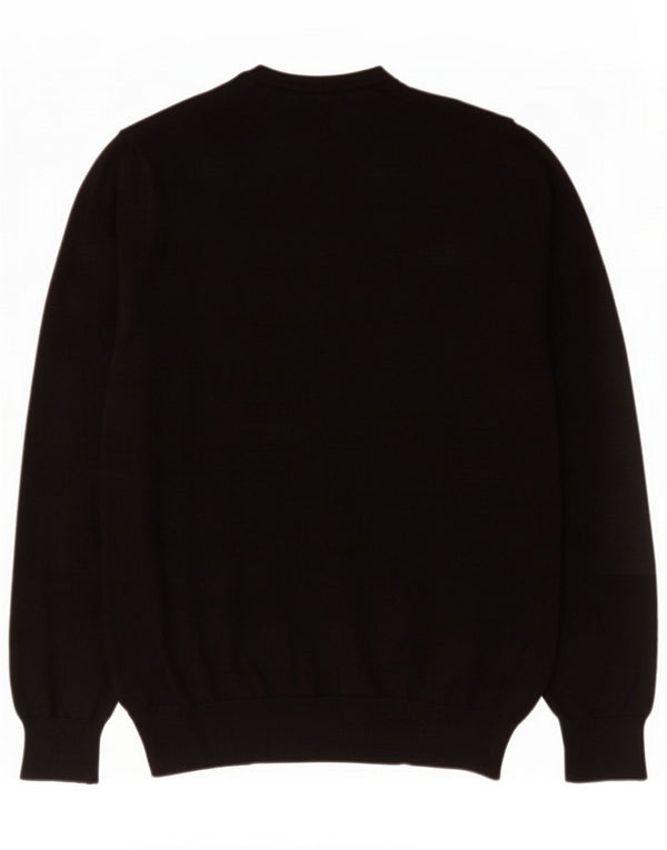 Marks & Spencer Mens Crew Neck Jumper Sweater Medium Black Cotton