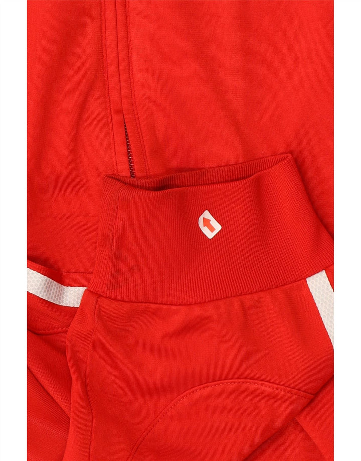 Adidas Mens Tracksuit Top Jacket Large Red Colourblock Polyester