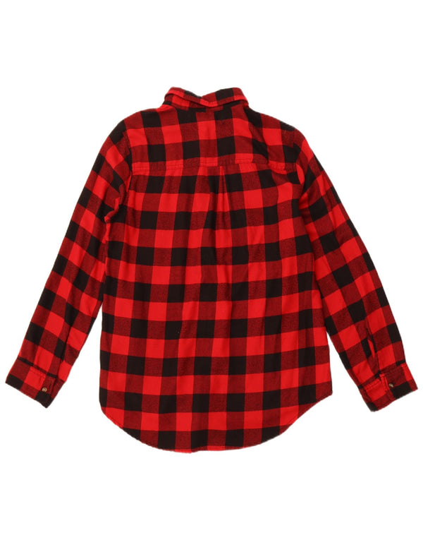 HOLLISTER Womens Boyfriend Fit Flannel Shirt UK 14 Medium Red Gingham