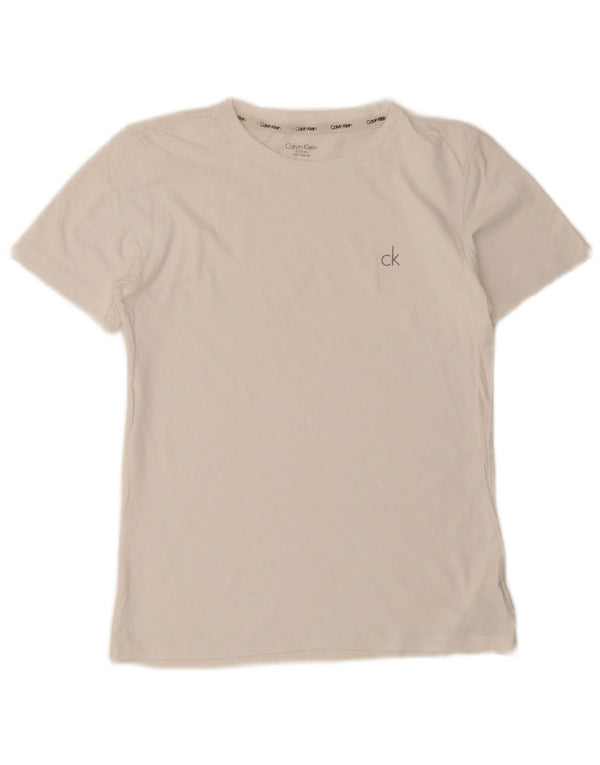 Calvin Klein Boys Regular T-Shirt Top 12-13 Years White Cotton