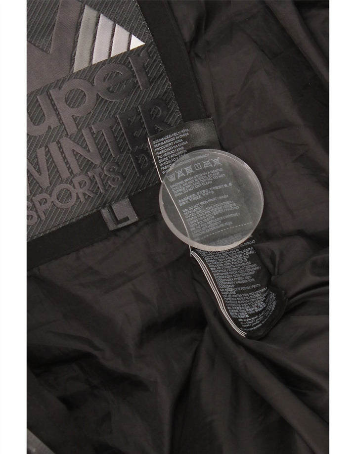 Superdry Mens Hooded Padded Jacket UK 40 Large Black Polyester