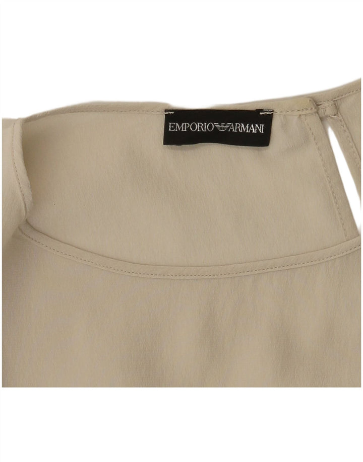 Emporio Armani Womens Blouse Top UK 14 Medium Beige
