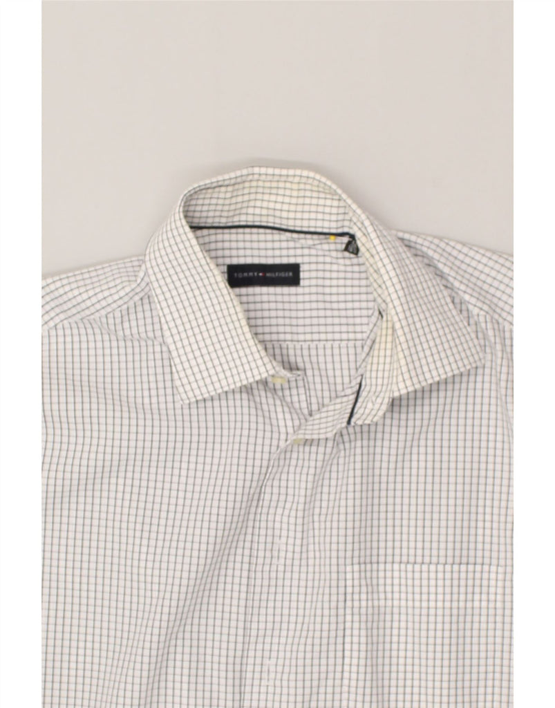 TOMMY HILFIGER Mens Shirt Size 42 16 1/2 Large White Check Cotton | Vintage Tommy Hilfiger | Thrift | Second-Hand Tommy Hilfiger | Used Clothing | Messina Hembry 