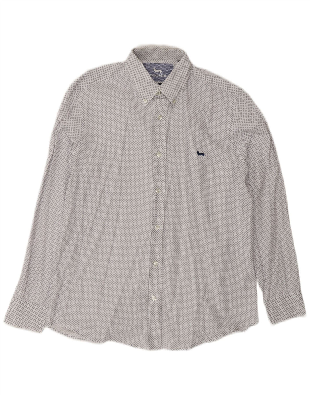 Harmont & Blaine Mens Regular Fit Shirt Medium Blue Spotted Cotton