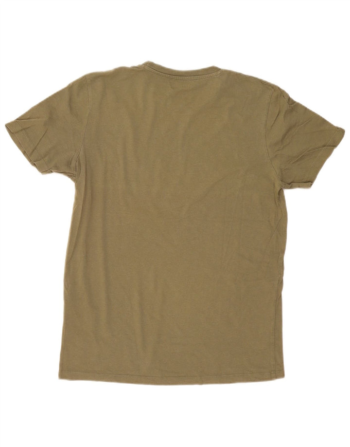 Jack & Jones Mens Graphic T-Shirt Top Medium Khaki Cotton