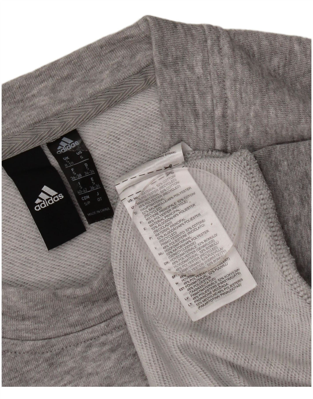 Adidas Womens Graphic Oversized Sweatshirt Jumper UK 10 Small Grey Cotton