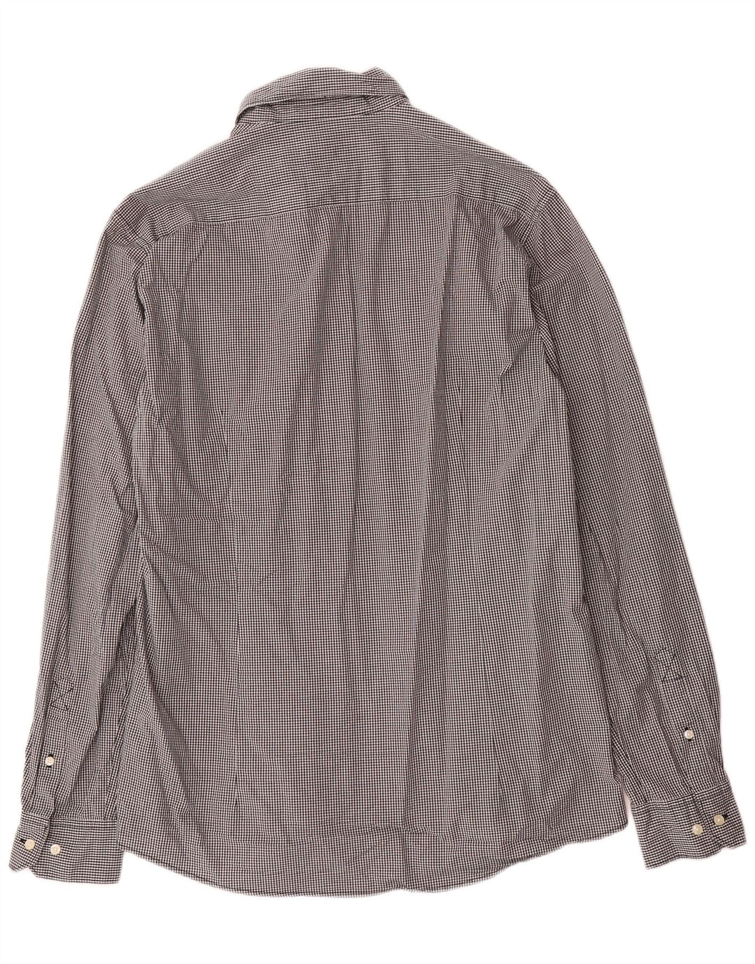 Barbour Mens Tailored Fit Shirt Large Black Gingham Cotton
