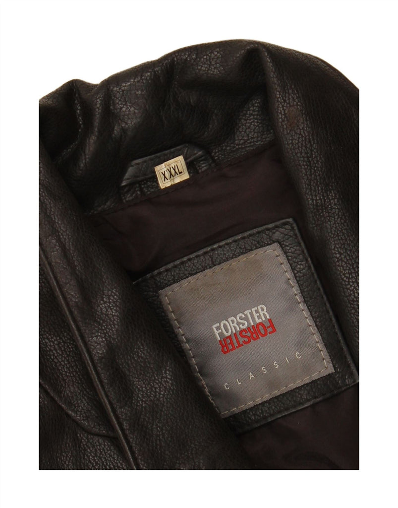 VINTAGE Mens Classic Leather Jacket UK 46 3XL Black Leather Vintage Vintage and Second-Hand Vintage from Messina Hembry 