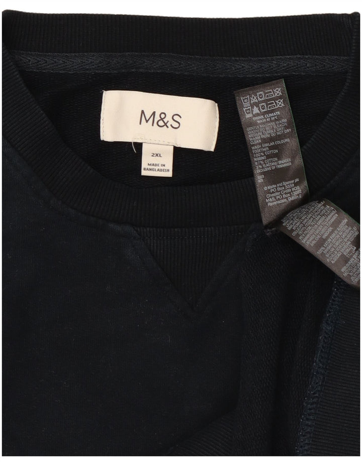 Marks & Spencer Mens Sweatshirt Jumper 2XL Navy Blue Cotton