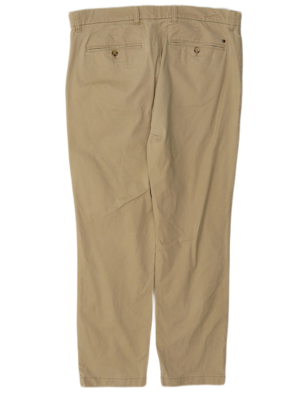 Tommy Hilfiger Mens Slim Fit Chino Trousers W34 L30 Beige Cotton