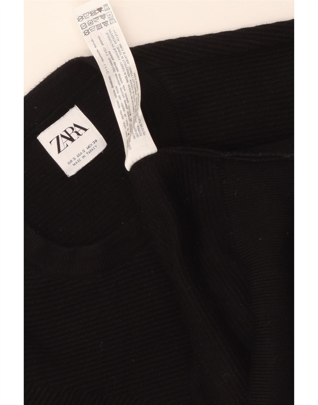 ZARA Mens Crew Neck Jumper Sweater Small Black Cotton