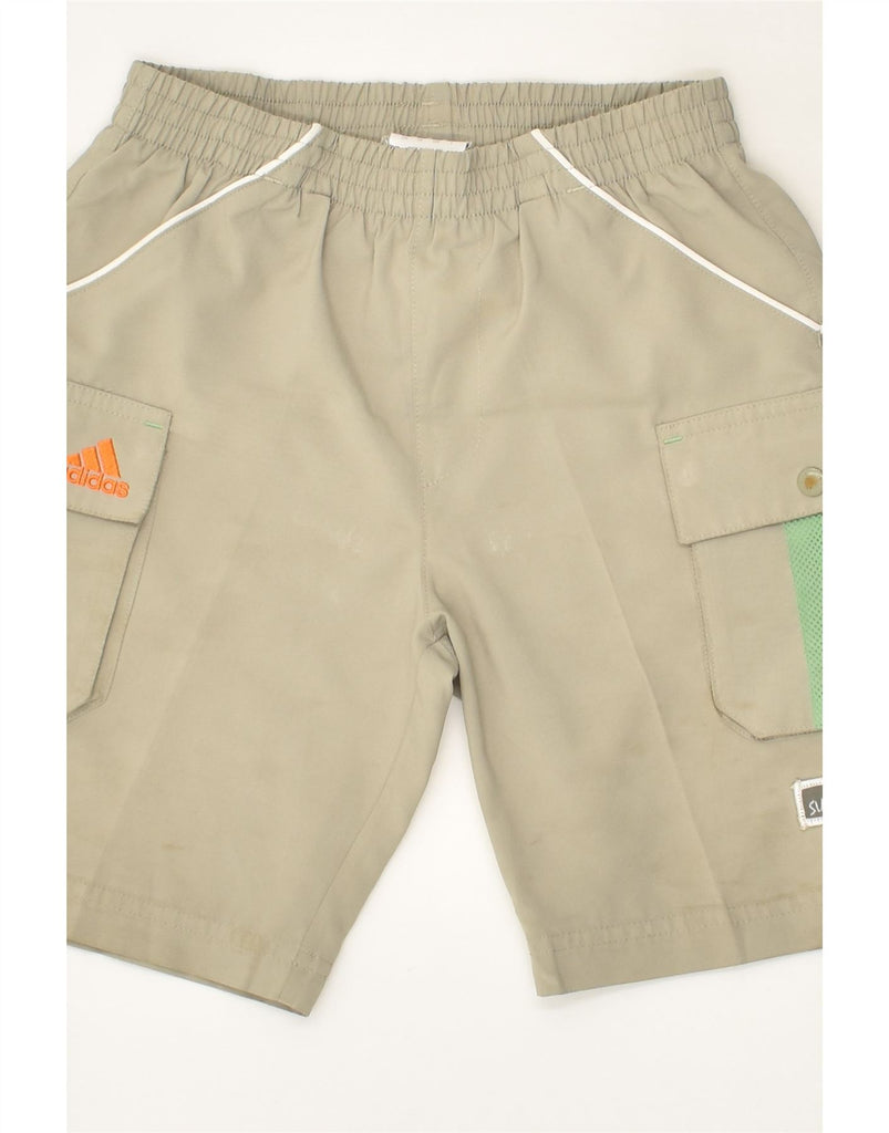 ADIDAS Boys Sport Shorts 4-5 Years Beige Polyester | Vintage Adidas | Thrift | Second-Hand Adidas | Used Clothing | Messina Hembry 