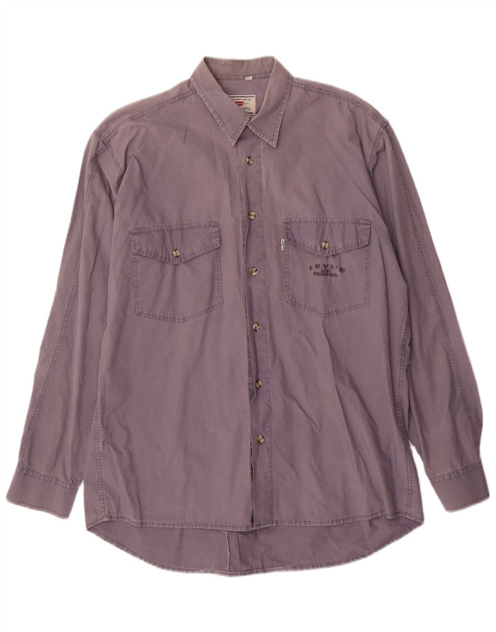 Levi's Mens Shirt Medium Purple Cotton