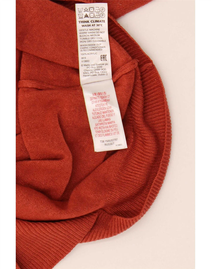 Marks & Spencer Womens Roll Neck Jumper Sweater UK 10 Small Burgundy