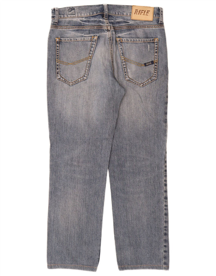 Rifle Womens Straight Jeans W31 L28 Blue Cotton