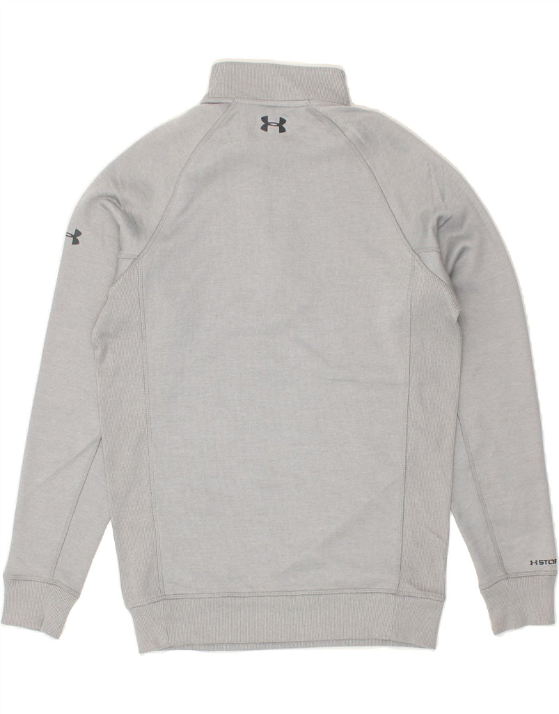 UNDER ARMOUR Mens Cold Gear Graphic Zip Neck Sweatshirt Jumper Small Grey | Vintage Under Armour | Thrift | Second-Hand Under Armour | Used Clothing | Messina Hembry 