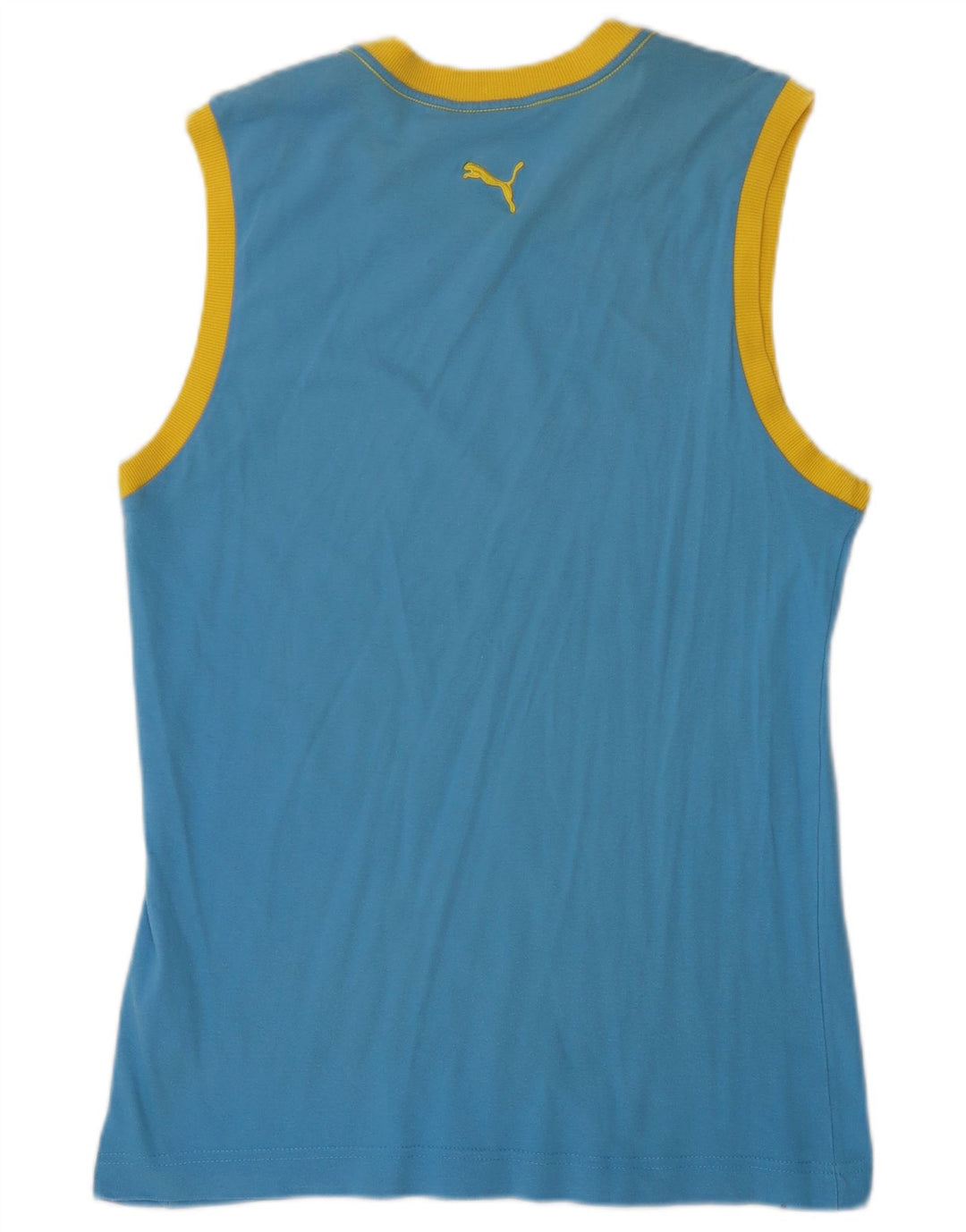 Puma Mens Graphic Vest Top Medium Blue Colourblock Cotton