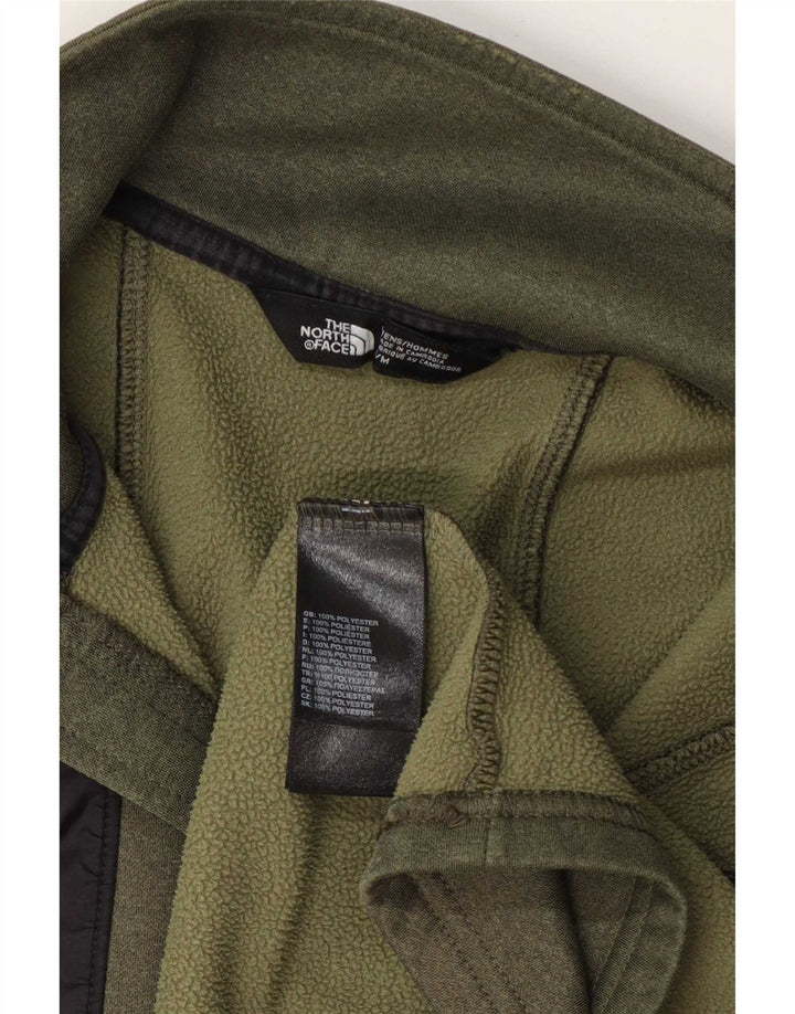 The North Face Mens Zip Neck Sweatshirt Jumper Small Khaki Colourblock