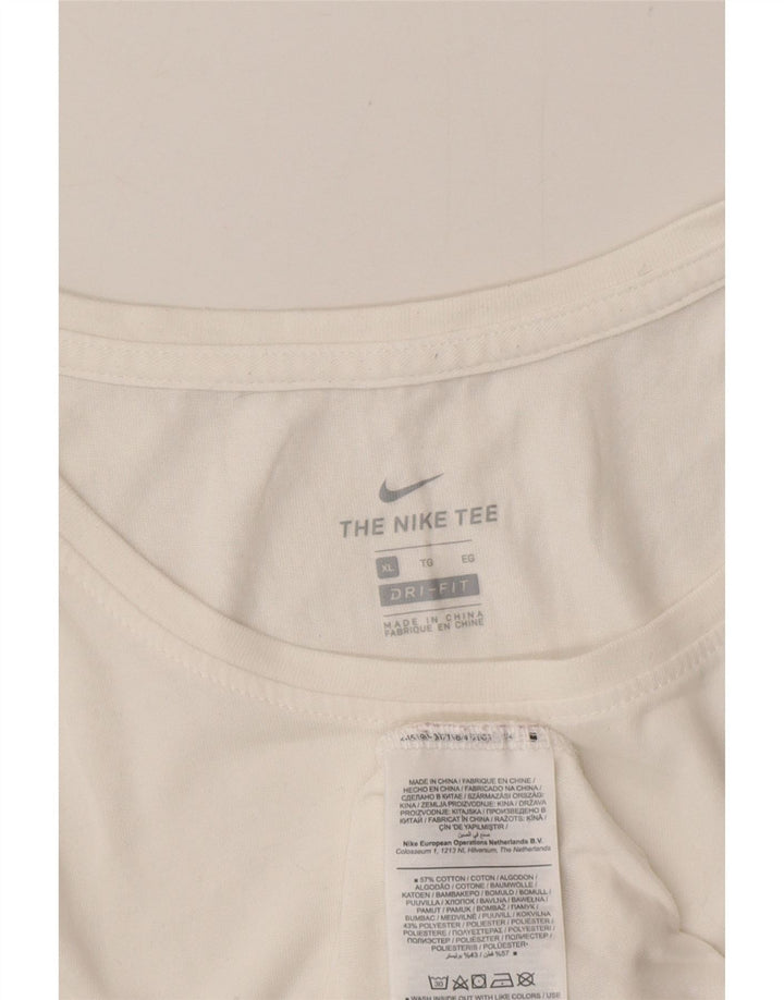 Nike Mens Dri Fit Graphic Vest Top Medium White Cotton