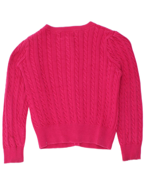 Polo Ralph Lauren Girls Cardigan Sweater 4-5 Years Pink Cotton