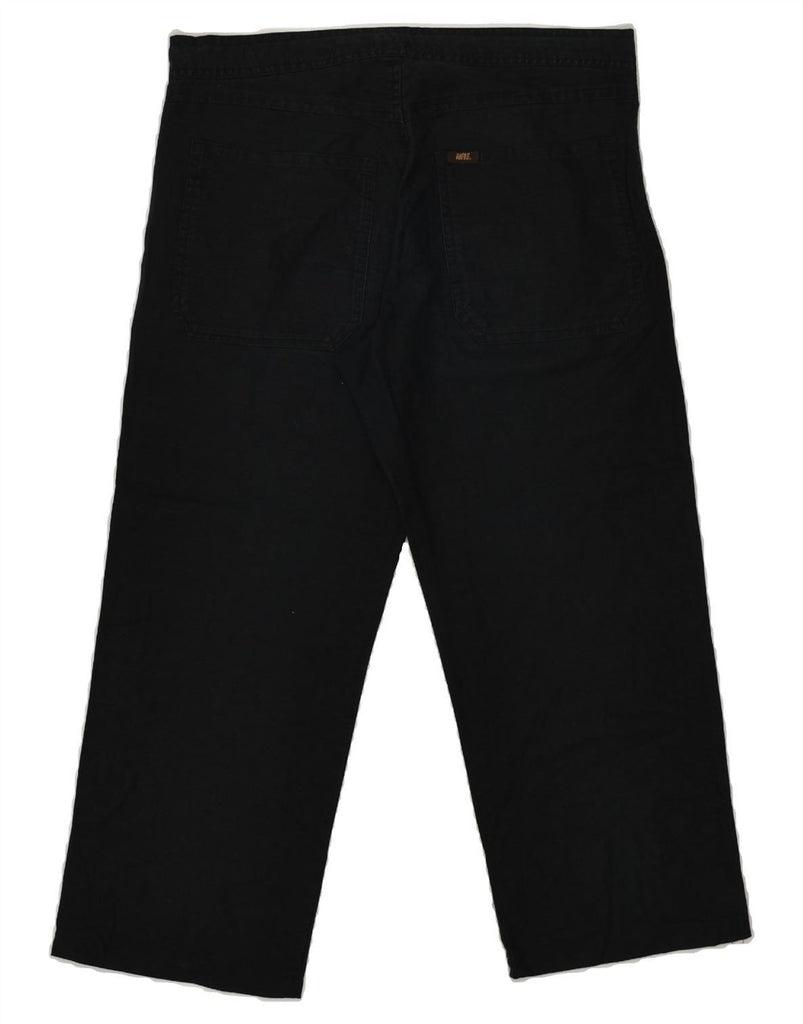 RIFLE Mens Straight Capri Trousers W32 L24 Black Linen | Vintage Rifle | Thrift | Second-Hand Rifle | Used Clothing | Messina Hembry 