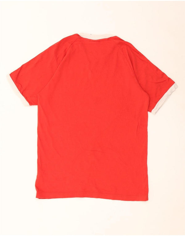 Adidas Mens T-Shirt Top Medium Red Cotton