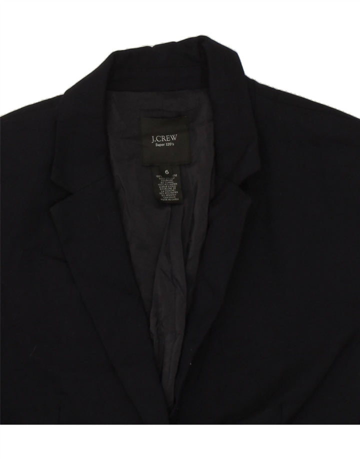 J. CREW Womens 2 Button Blazer Jacket US 6 Medium Navy Blue Wool Vintage J. Crew and Second-Hand J. Crew from Messina Hembry 