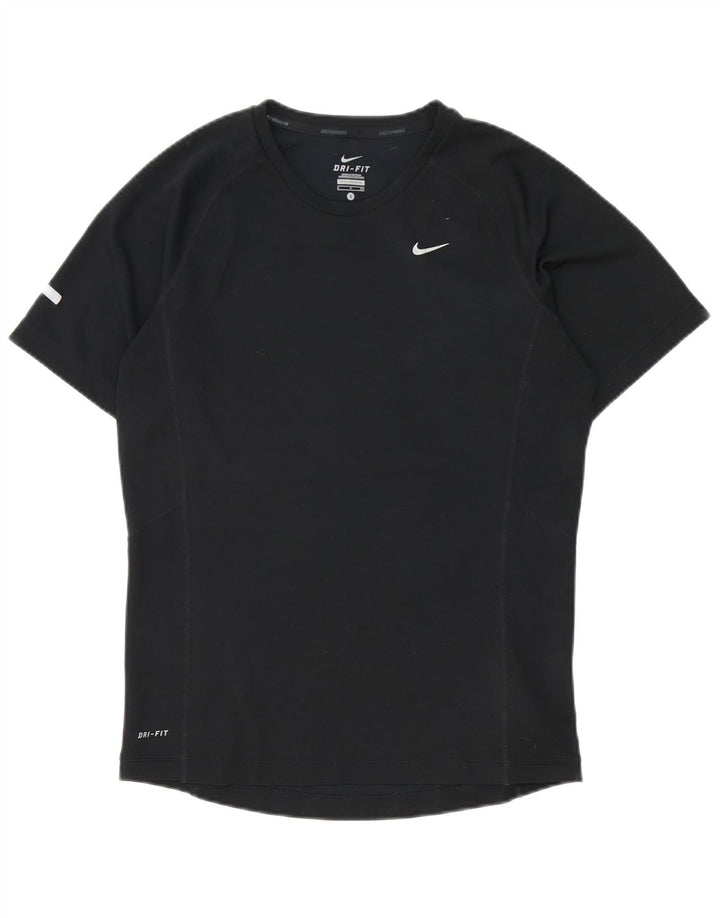 NIKE Mens Dri Fit T-Shirt Top Small Black Polyester