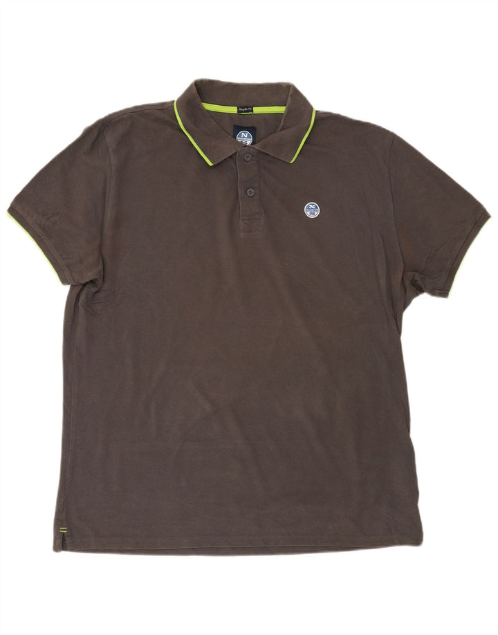 NORTH SAILS Mens Regular Fit Polo Shirt 2XL Grey Cotton