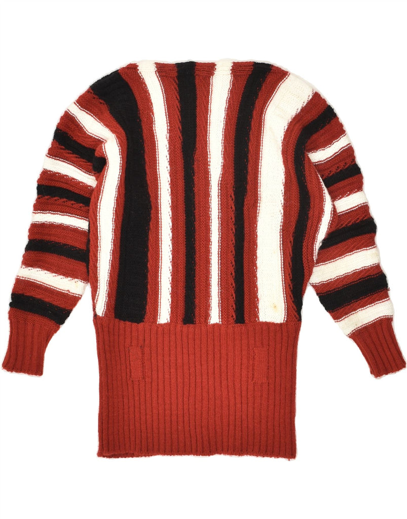 VINTAGE Womens Boat Neck Jumper Sweater UK 14 Large Red Striped | Vintage Vintage | Thrift | Second-Hand Vintage | Used Clothing | Messina Hembry 