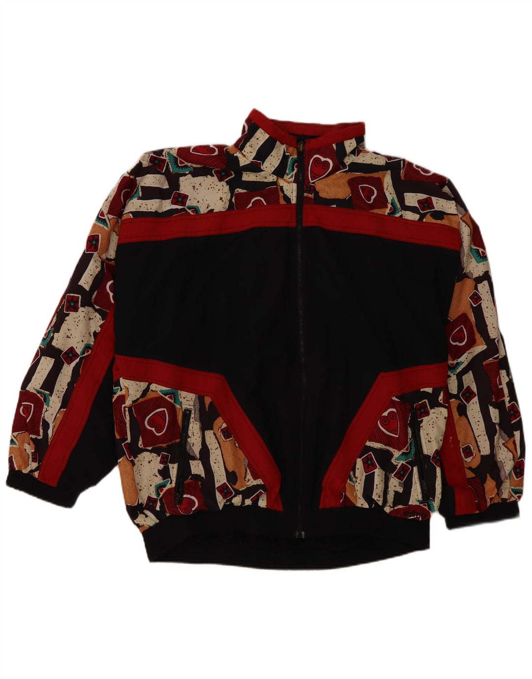 Erima Mens Tracksuit Top Jacket 2XL Black Geometric Polyester