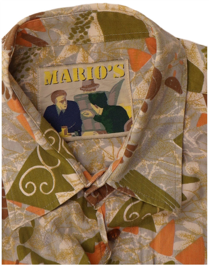 Mario's Mens Short Sleeve Shirt Large Multicoloured Geometric