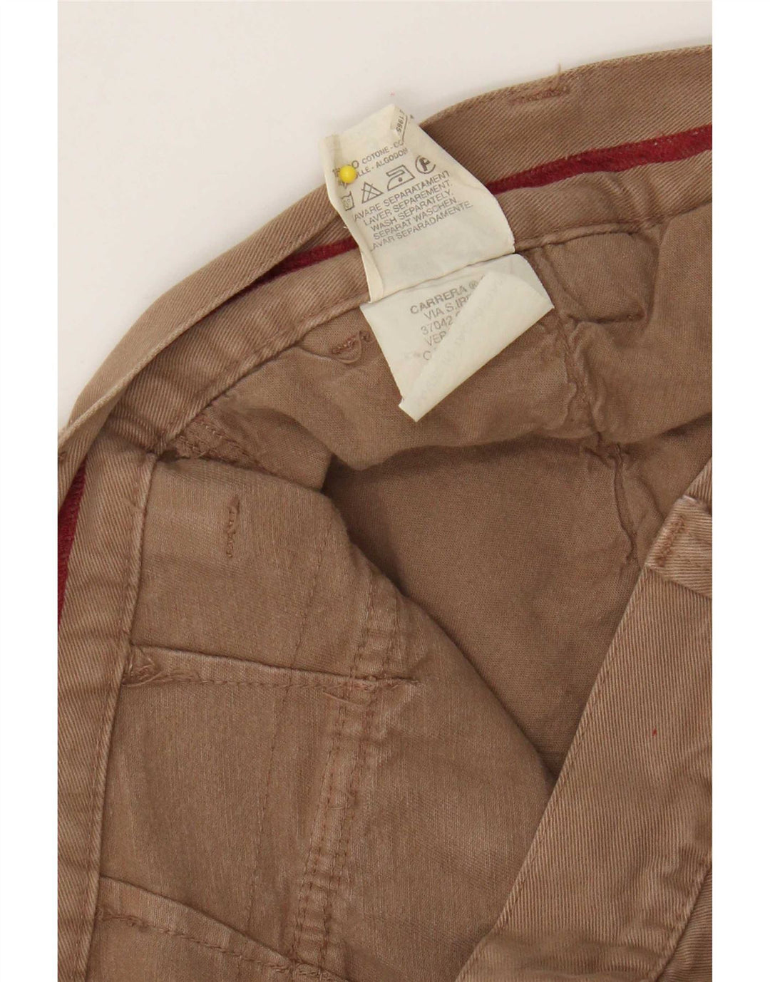 Carrera Mens Straight Cargo Trousers W34 L34 Beige Cotton