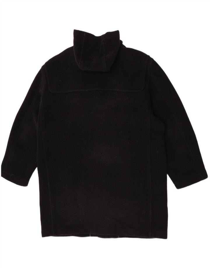 Nuovo Mens Hooded Duffle Coat IT 50 Large Black Wool