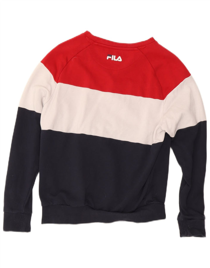 Fila Womens Oversized Sweatshirt Jumper UK 6 XS Multicoloured Colourblock