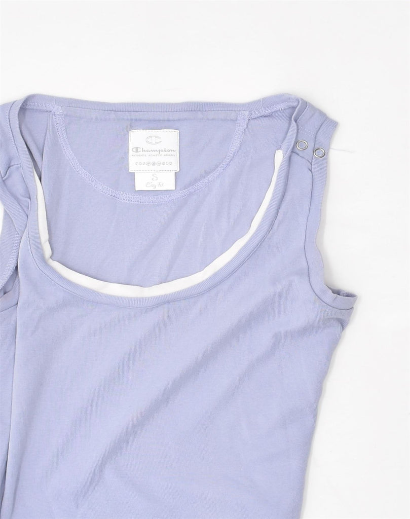 CHAMPION Womens Vest Top UK 8 Small Purple Cotton | Vintage Champion | Thrift | Second-Hand Champion | Used Clothing | Messina Hembry 