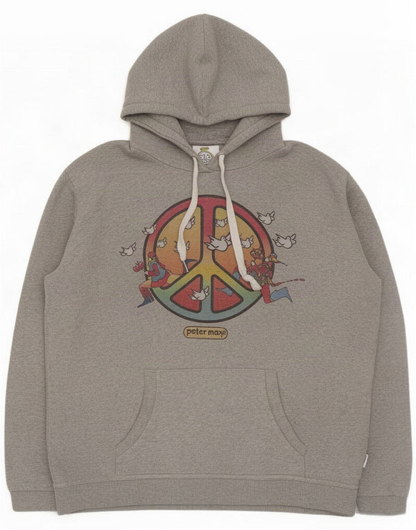 Wrangler Mens Graphic Hoodie Jumper Medium Grey Flecked Cotton