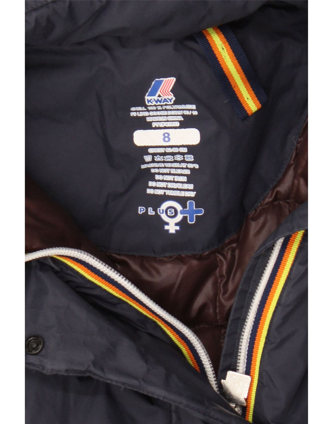 K-Way Girls Hooded Padded Coat 7-8 Years Navy Blue Polyamide