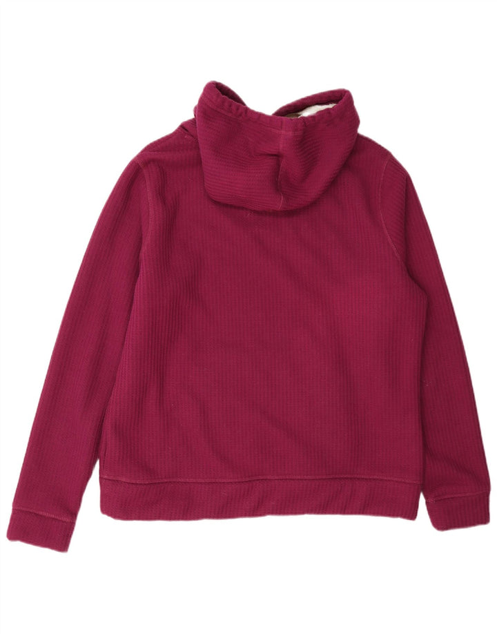 Weird Fish Womens Hoodie Jumper UK 16 Large Burgundy Polyester