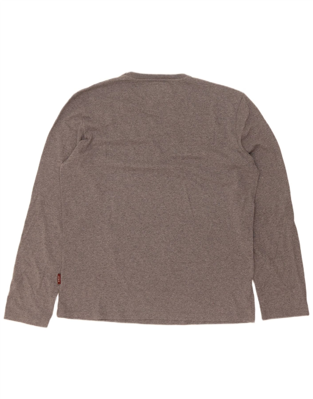 Sisley Mens Graphic Top Long Sleeve XL Grey Cotton