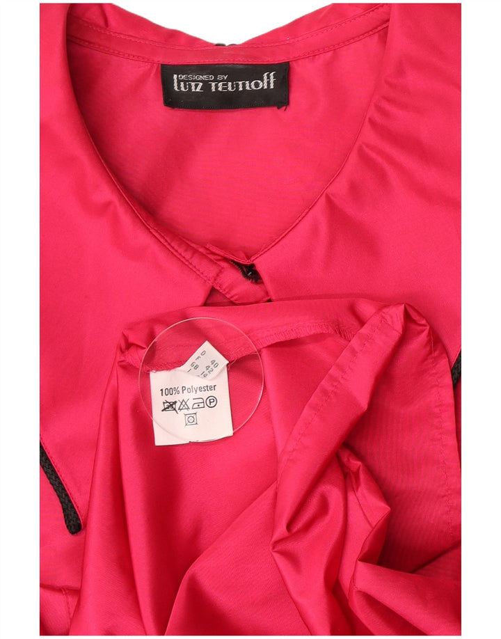 Lutz Teutloff Womens Shirt Blouse UK 14 Large Pink Polyester