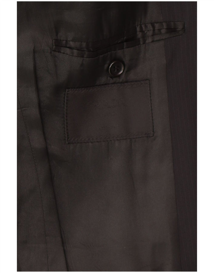 PRADA Mens 3 Button 2 Piece Suit IT 52 XL W34 L30 Black Classic