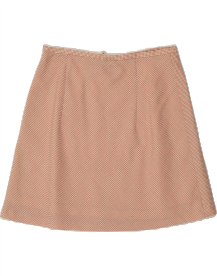 SUPERIOR Womens Mini Skirt IT 40 Small W26  Pink Houndstooth Wool Vintage Superior and Second-Hand Superior from Messina Hembry 